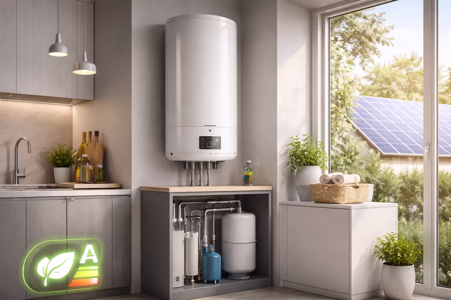 installation d'un chauffe eau dans une cuisine